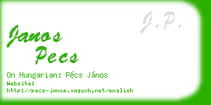 janos pecs business card
