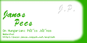 janos pecs business card